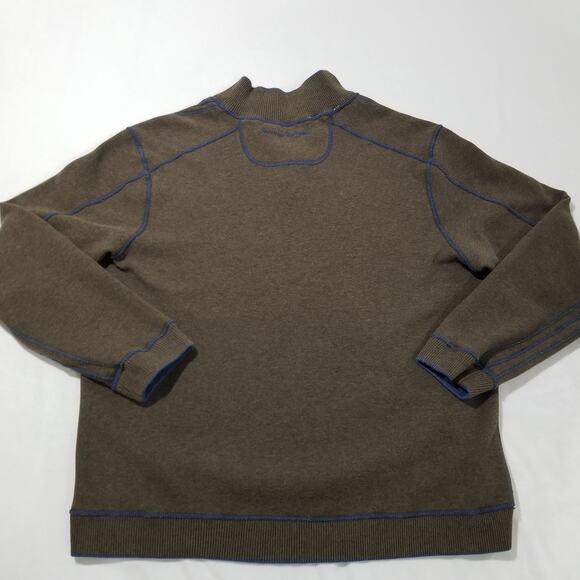 Tommy Bahama Size Large Flipshore Half Zip Reversible Sweatshirt Cobalt Blue - Picture 7 of 10